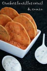 Crackers aux lentilles corail et cumin Crackers aux lentilles corail et cumin